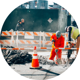 Street construction workers